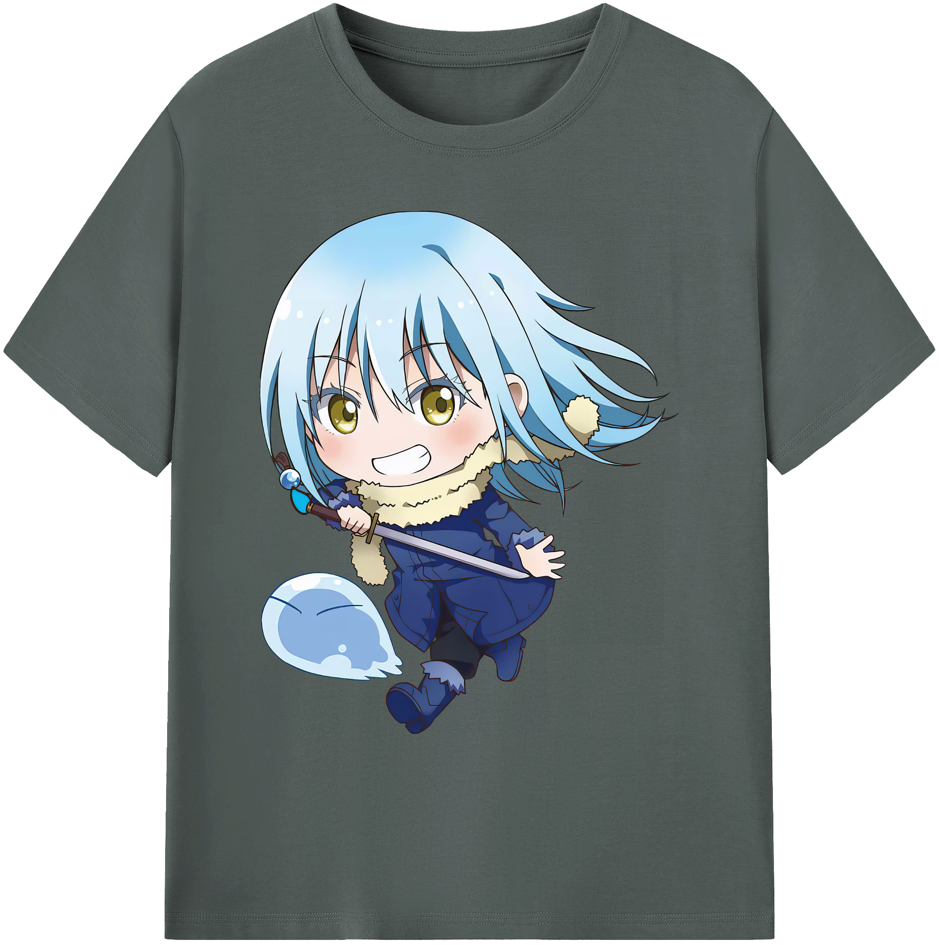 （画像用） 転スラ Regarding Reincarnated to Slime 綿100％ メンズ半袖Tシャツ｜肌触りやわらか＆通気性